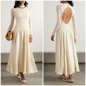 NWT Siedres Feja Open Back Shirred Midi Dress